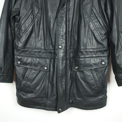 VIN-OUTW-28406 Vintage δερμάτινο jacket μαύρο L-XL