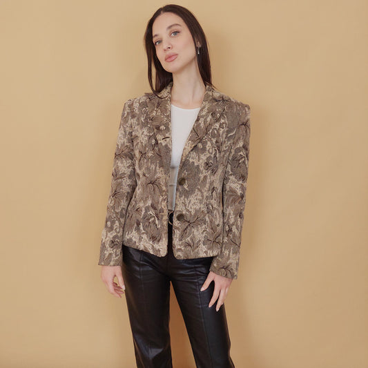 VIN-OUTW-29778 Vintage σακάκι με ανάγλυφο πριντ M