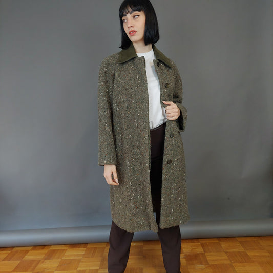 VIN-OUTW-26258 Vintage Παλτό tweed L
