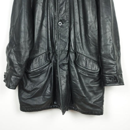 VIN-OUTW-28405 Vintage δερμάτινο jacket μαύρο 2XL