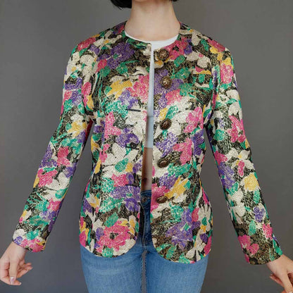 VIN-OUTW-27223 Vintage σακάκι floral Μ-L