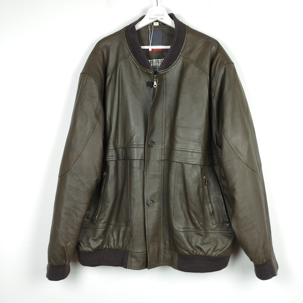 VIN-OUTW-28398 Vintage δερμάτινο jacket καφέ 2XL