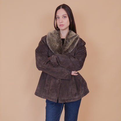 VIN-OUTW-32502 Vintage δερμάτινο σουέντ jacket Μ-L