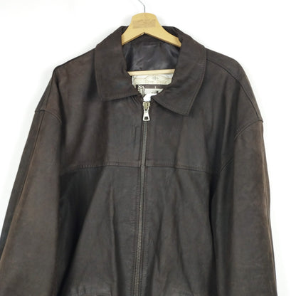 VIN-OUTW-28397 Vintage δερμάτινο jacket καφέ 2XL