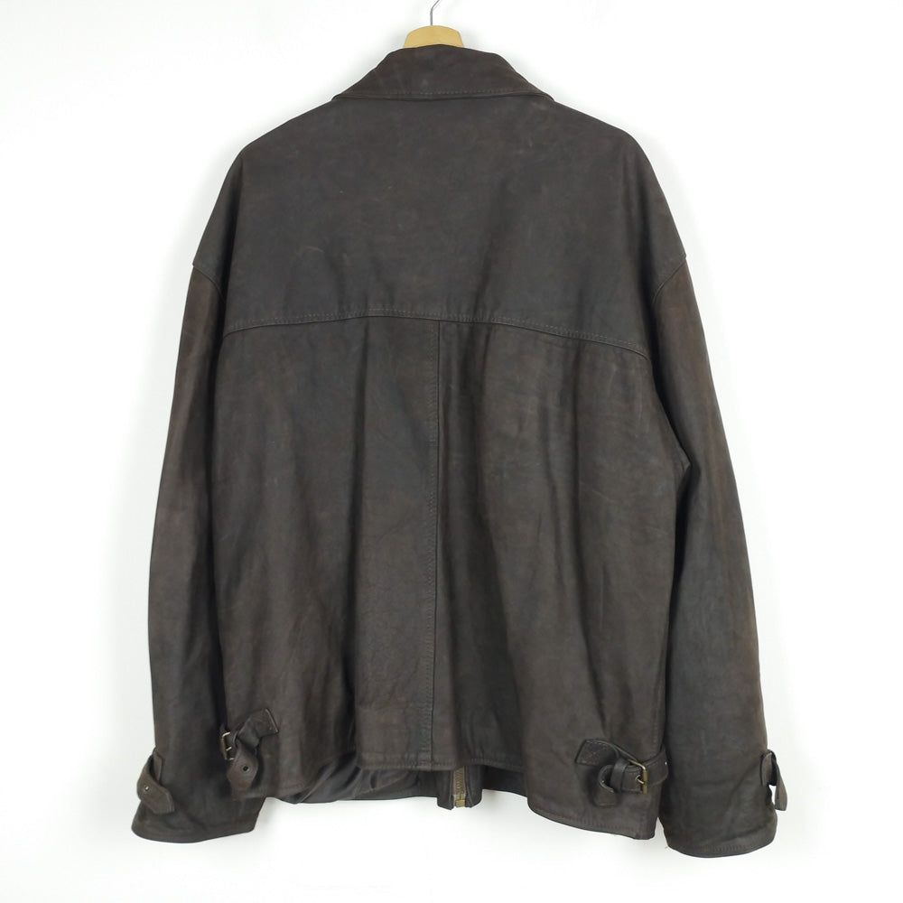 VIN-OUTW-28397 Vintage δερμάτινο jacket καφέ 2XL