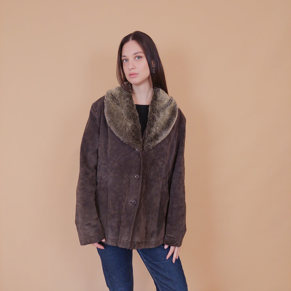 VIN-OUTW-32502 Vintage δερμάτινο σουέντ jacket Μ-L