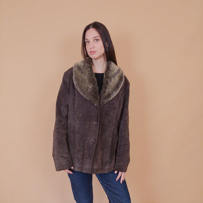 VIN-OUTW-32502 Vintage δερμάτινο σουέντ jacket Μ-L