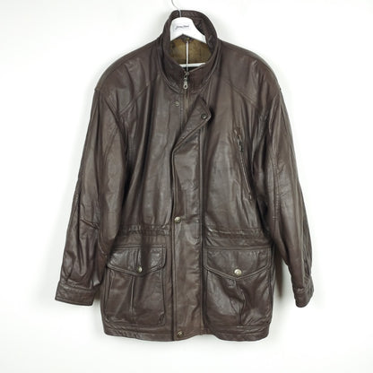 VIN-OUTW-28396 Vintage δερμάτινο jacket καφέ XL