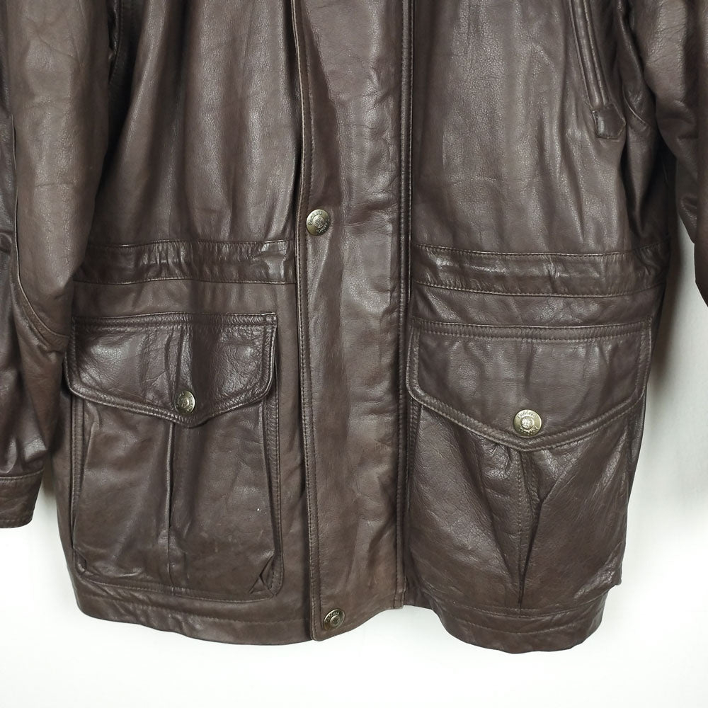 VIN-OUTW-28396 Vintage δερμάτινο jacket καφέ XL