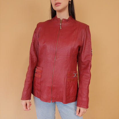 VIN-OUTW-28662 Vintage δερμάτινο jacket 00s style M