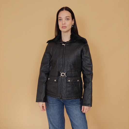 VIN-OUTW-28987 Vintage δερμάτινο τζάκετ S