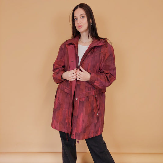 VIN-OUTW-30386 Vintage jacket 80s-90s style εμπριμέ Μ-L