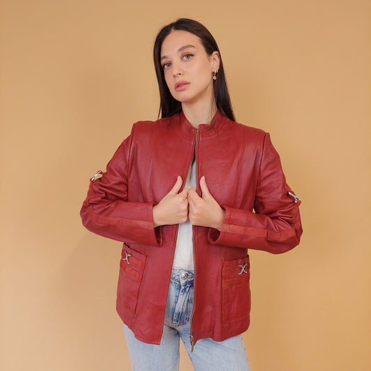 VIN-OUTW-28662 Vintage δερμάτινο jacket 00s style M
