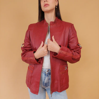 VIN-OUTW-28662 Vintage δερμάτινο jacket 00s style M