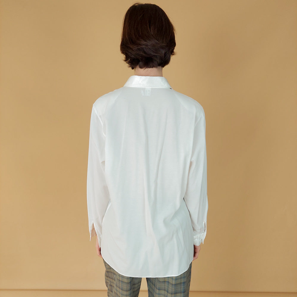 VIN-BLO-25504 Vintage πουκάμισο λευκό M-L