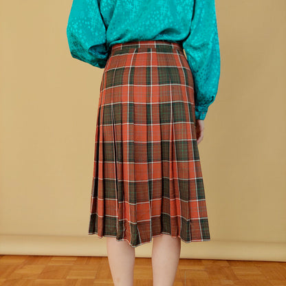 VIN-SKI-25651 Vintage φούστα καρό L
