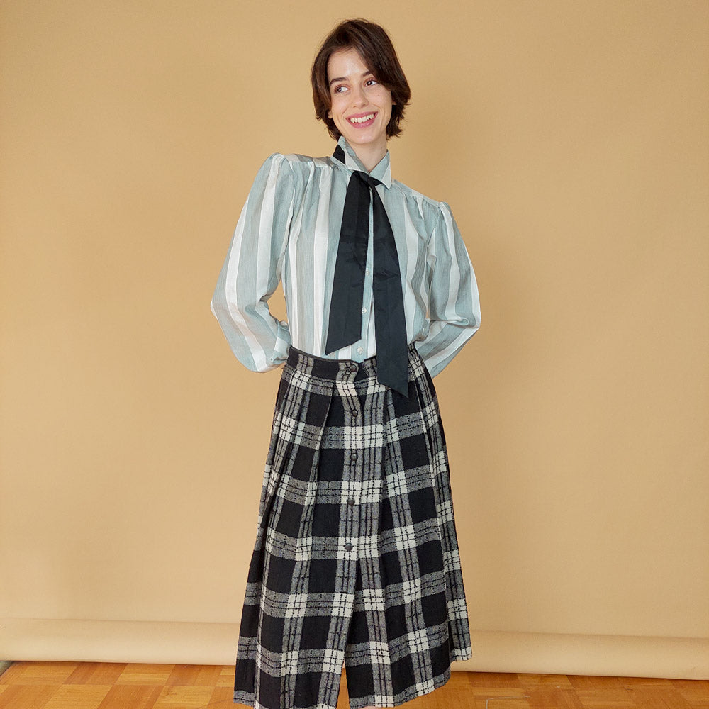 VIN-SKI-25646 Vintage φούστα καρό L