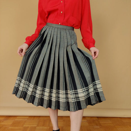 VIN-SKI-25648 Vintage μάλλινη φούστα γκρι M