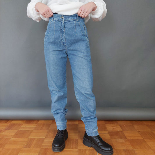 VIN-TR-26172 Vintage Παντελόνι denim ψηλόμεσο M-L