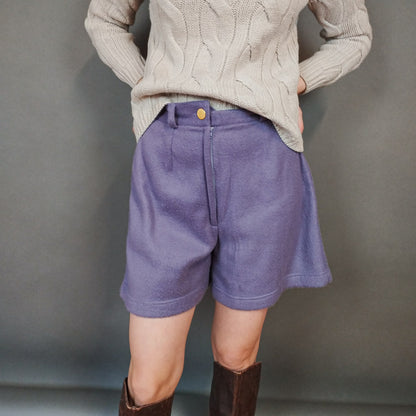 VIN-TR-33467 Vintage βερμούδα φλις λιλά S