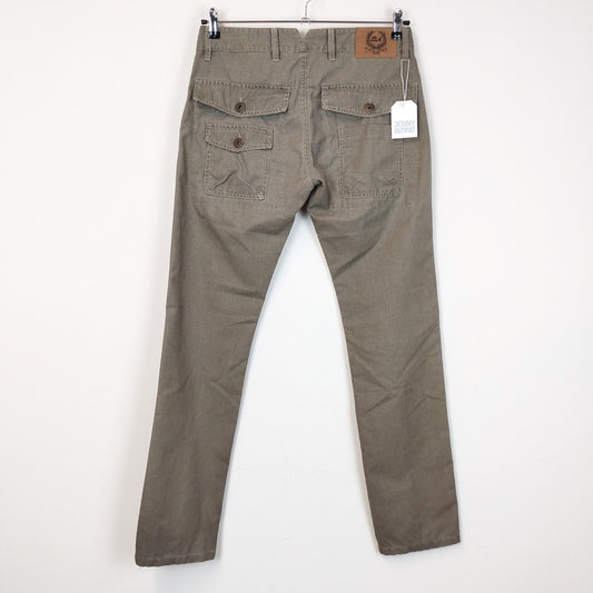 VIN-TR-27077 Vintage παντελόνι καρό χακί Μ