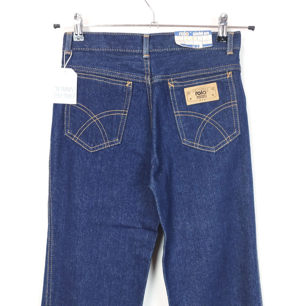 VIN-TR-26983 Vintage παντελόνι denim ψηλόμεσο μπλε ΧS-S
