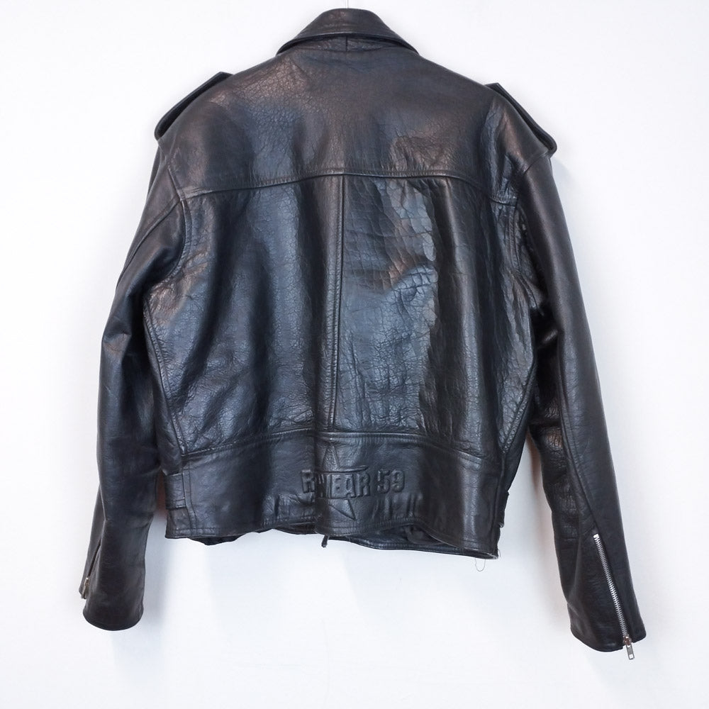 VIN-OUTW-26505 Vintage δερμάτινο jacket motorcycle unisex μαύρο L-XL