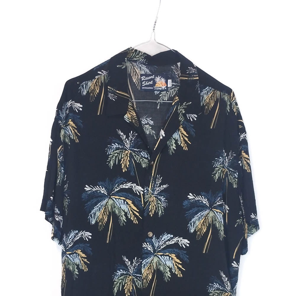 VIN-SHI-35265 Vintage πουκάμισο βισκόζη hawaiian style L