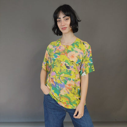 VIN-BLO-26810 Vintage μπλούζα floral L