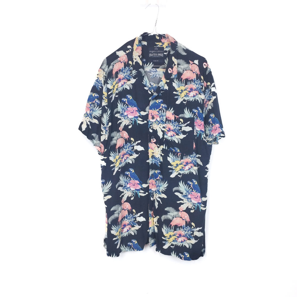 VIN-SHI-35267 Vintage πουκάμισο βισκόζη exotic style XL