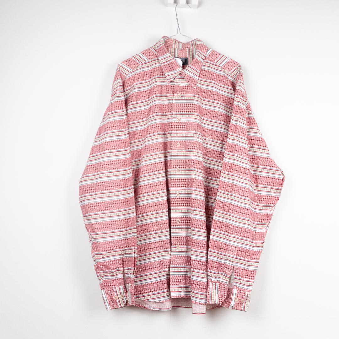 VIN-SHI-24437 Vintage πουκάμισο crazy pattern unisex XL