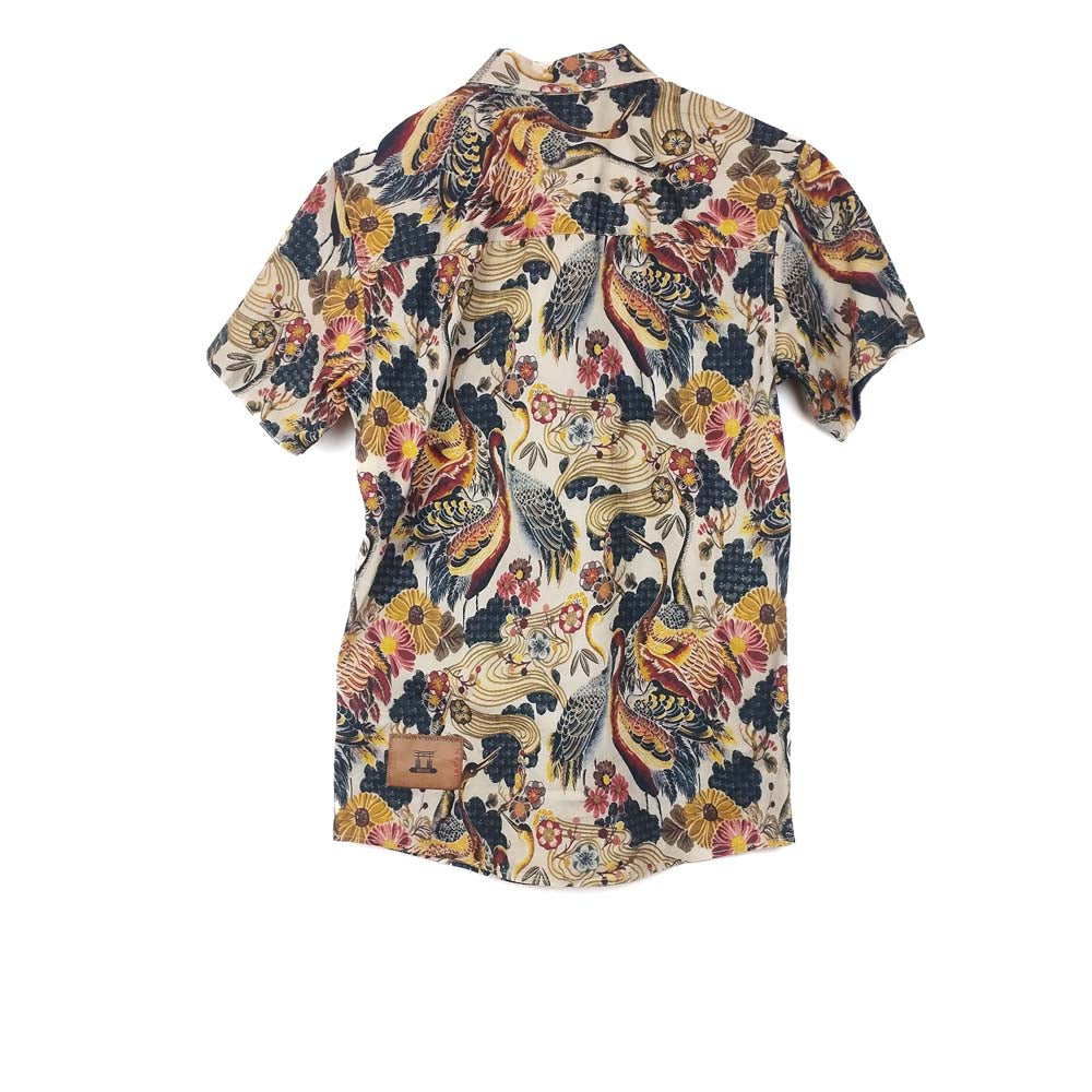 VIN-SHI-31959 Vintage πουκάμισο βαμβακερό japanese print S