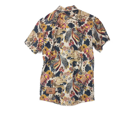 VIN-SHI-31959 Vintage πουκάμισο βαμβακερό japanese print S