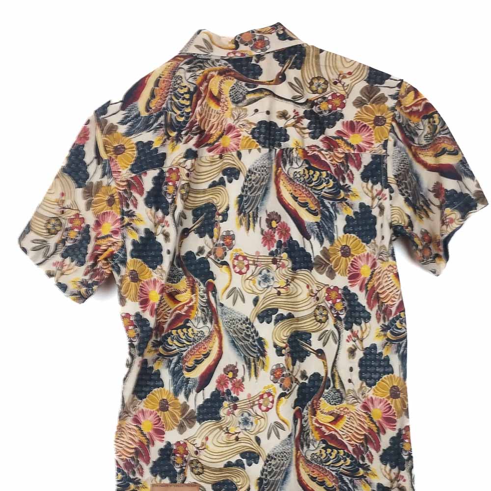 VIN-SHI-31959 Vintage πουκάμισο βαμβακερό japanese print S