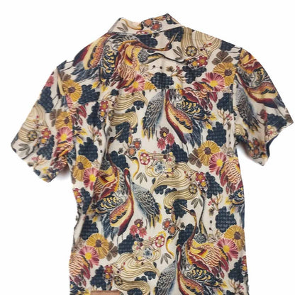 VIN-SHI-31959 Vintage πουκάμισο βαμβακερό japanese print S