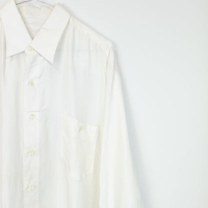 VIN-SHI-25308 Vintage πουκάμισο μεταξωτό 90s κρεμ XL