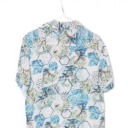 VIN-SHI-35270 Vintage πουκάμισο βισκόζη crazy pattern S