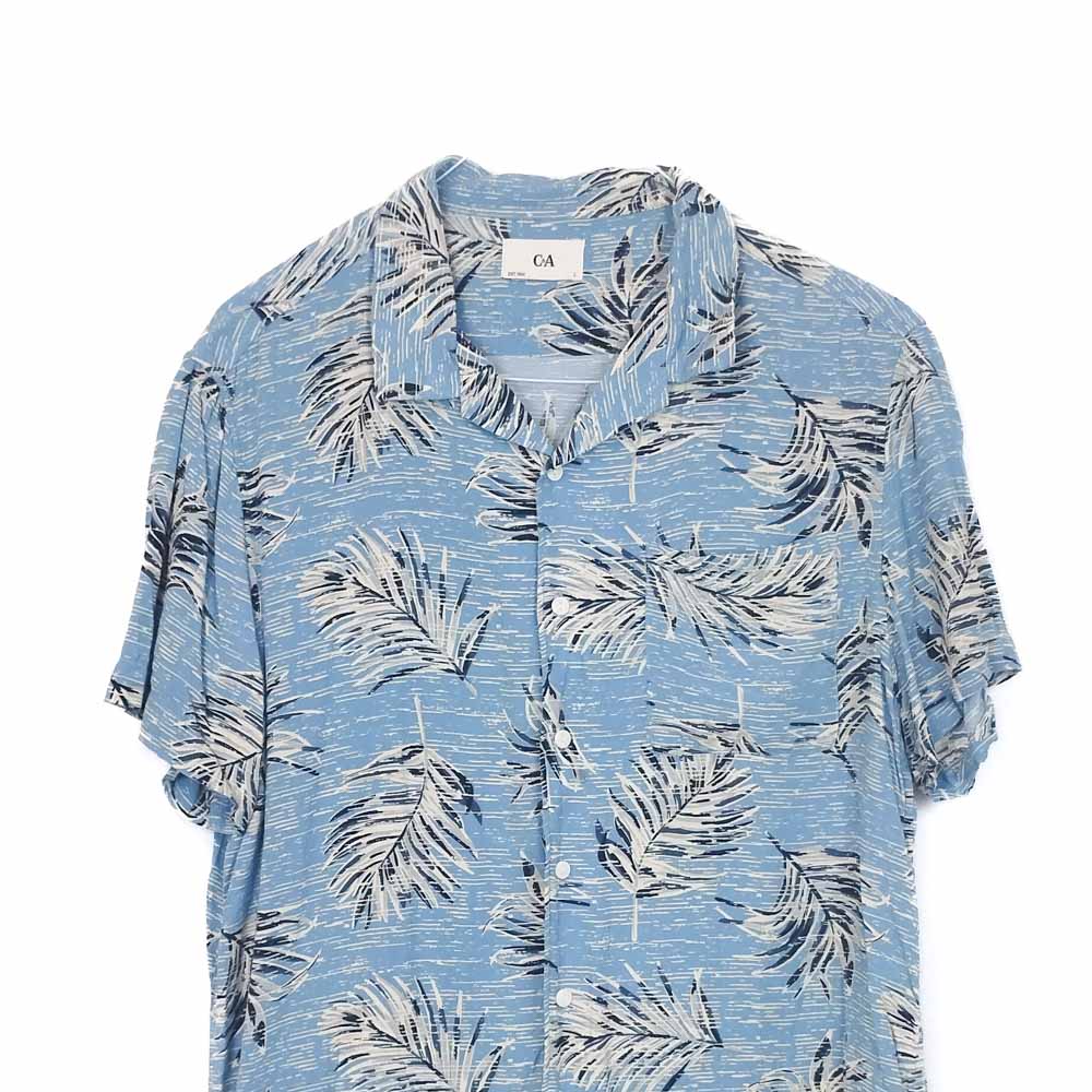 VIN-SHI-35271 Vintage πουκάμισο βισκόζη hawaiian style L