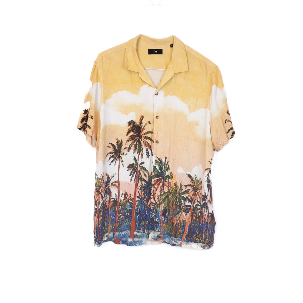 VIN-SHI-35272 Vintage πουκάμισο βισκόζη hawaiian L