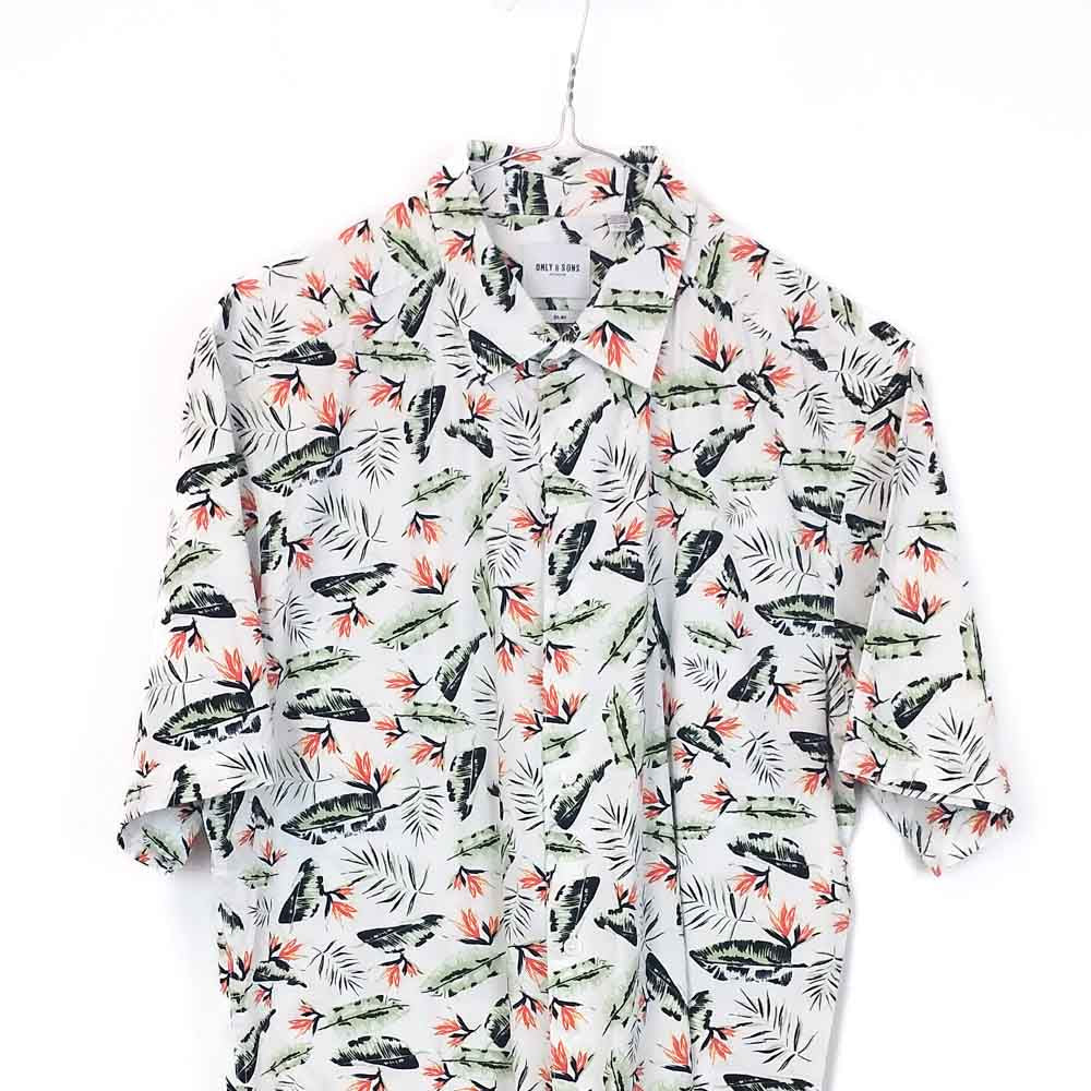 VIN-SHI-35274 Vintage πουκάμισο βαμβακερό hawaiian style XL