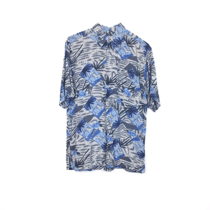 VIN-SHI-35275 Vintage πουκάμισο βισκόζη hawaiian style L