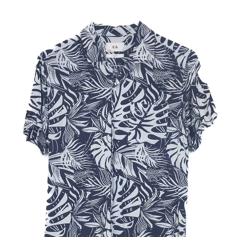VIN-SHI-35243 Vintage πουκάμισο βισκόζη hawaiian style M