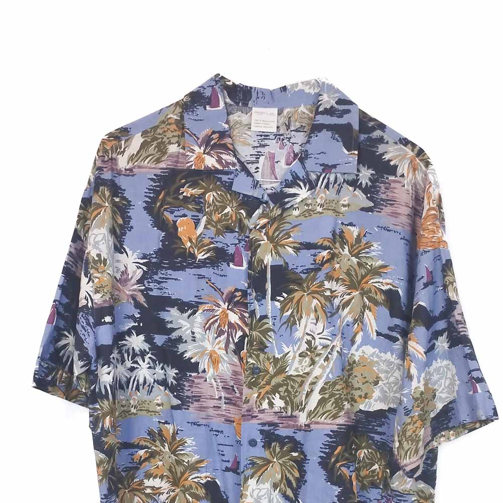 VIN-SHI-35282 Vintage πουκάμισο βαμβακερό hawaiian style XL