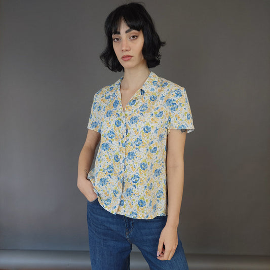 VIN-BLO-26790 Vintage πουκάμισο floral XL
