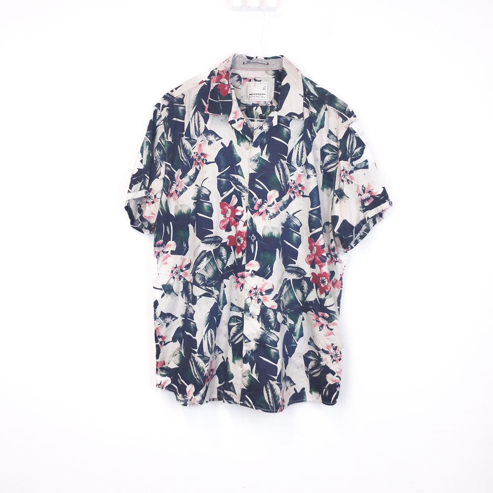 VIN-SHI-35283 Vintage πουκάμισο βαμβακερό hawaiian style 2XL