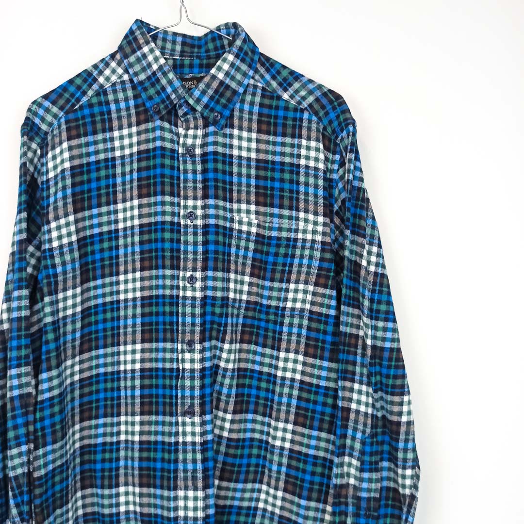 VIN-SHI-24847 Vintage πουκάμισο flannel καρό S-M