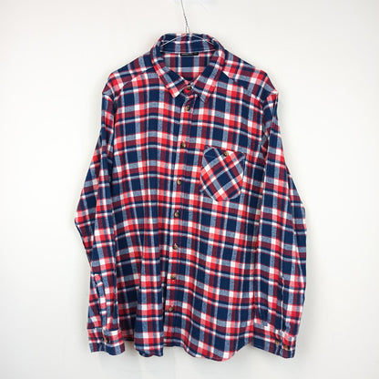 VIN-SHI-24853 Vintage πουκάμισο flannel καρό L-XL