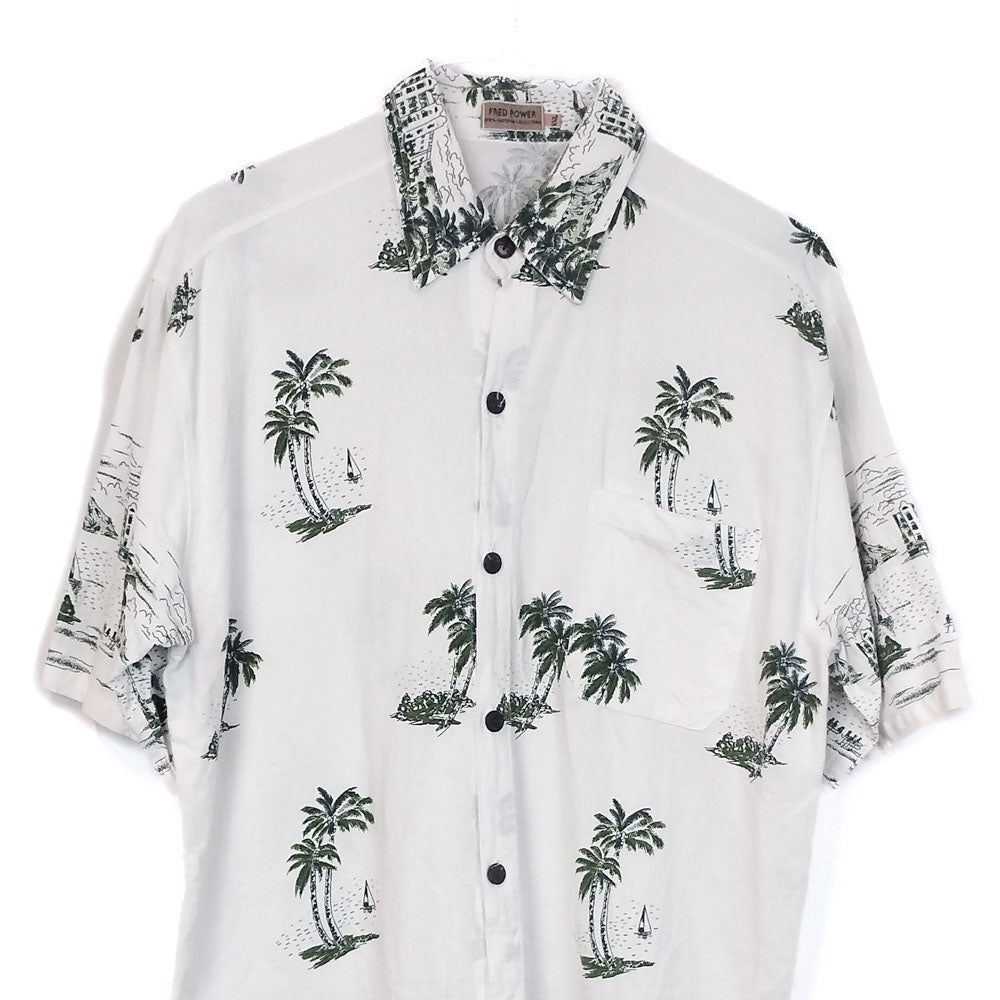 VIN-SHI-35249 Vintage πουκάμισο βαμβακερό hawaiian style XL