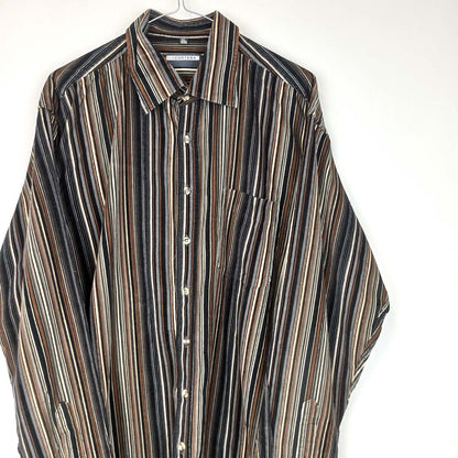 VIN-SHI-24852 Vintage πουκάμισο κοτλέ ριγέ XL