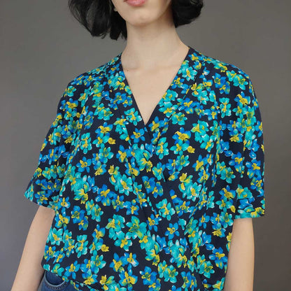 VIN-BLO-26787 Vintage πουκάμισο floral M-L